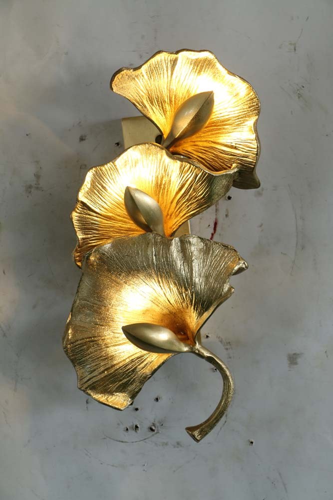 Gold Ginkgo Wall Sconce