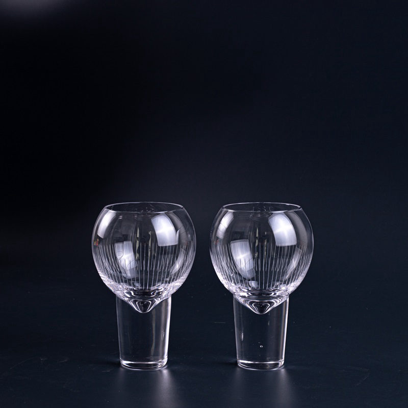Set of 2 Clear Glass Stemmed Glasses