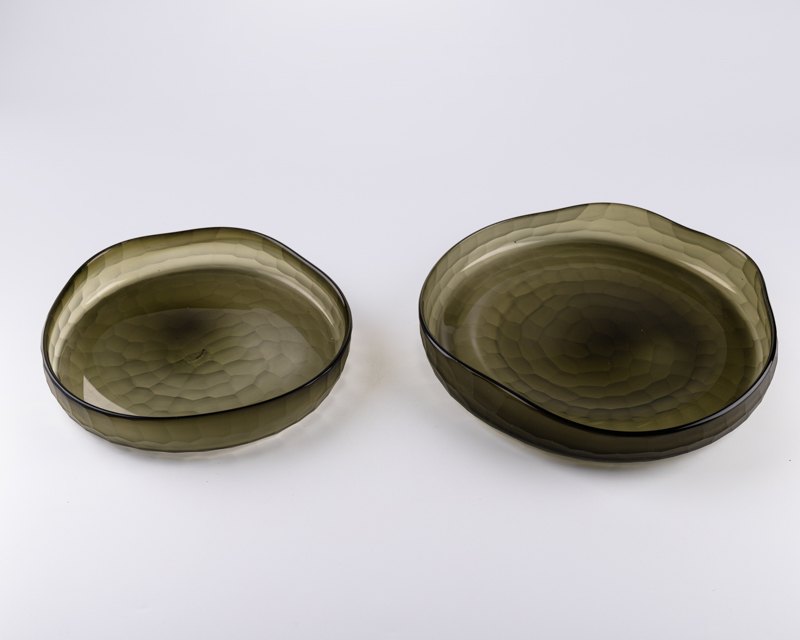Olive Smoked Glass Plate