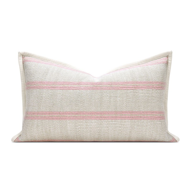 Pink Stripe Lumbar Cushion