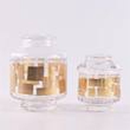 Clear & Gold Storage Jar