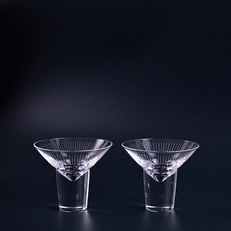 Set of 2 Clear Martini Glasses