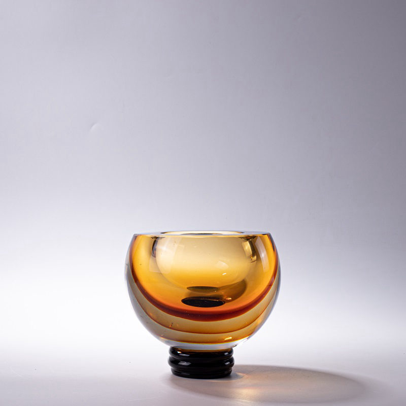 Amber Glass Round Bowl