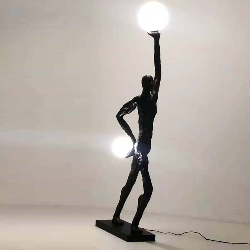 Reaching Figure Globe Lamp