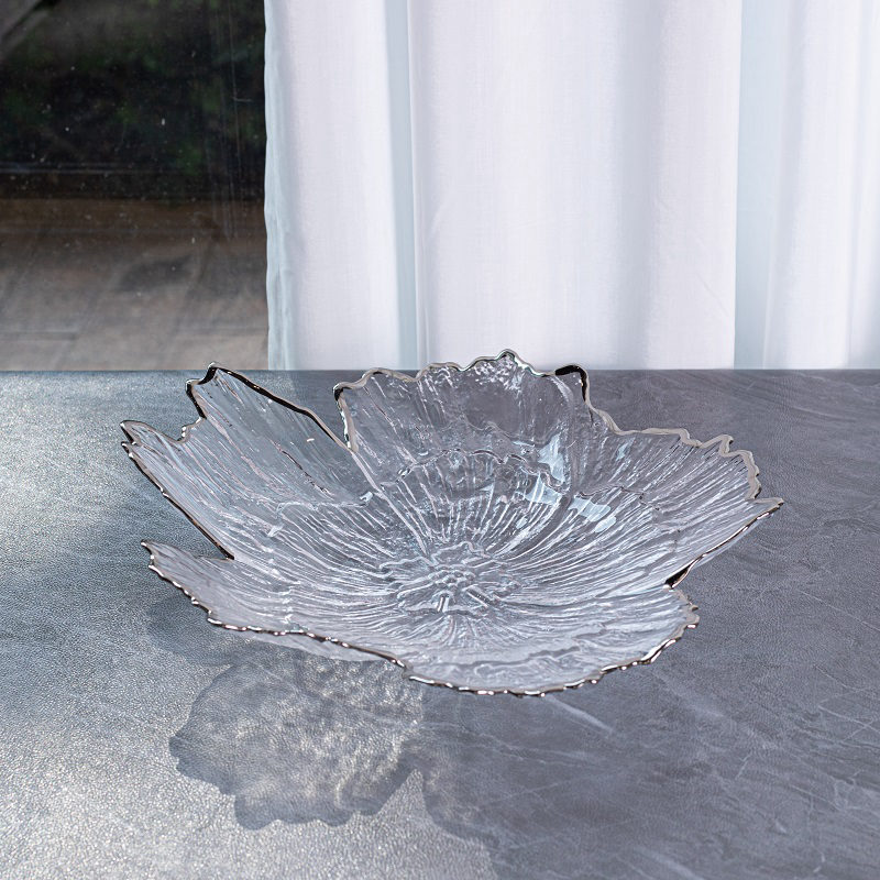 Glass Leaf Shaped Platter