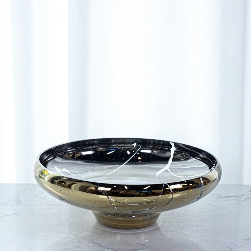 Gold Rim Glass Bowl