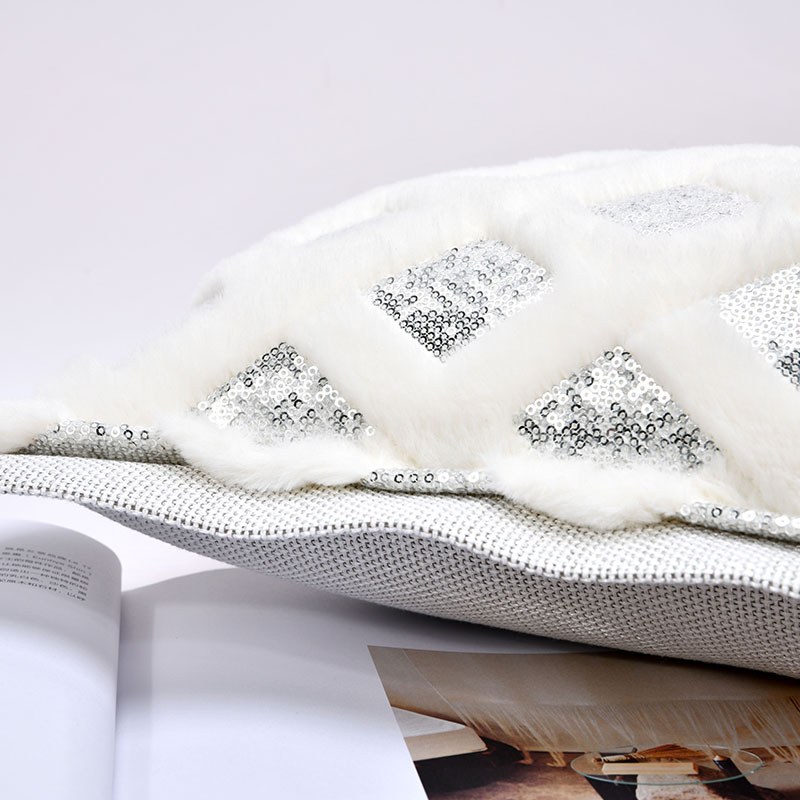 Ivory Lattice Lumbar Cushion